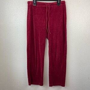 JW Sryle Red Velour Style Sweatpants Size M EUC